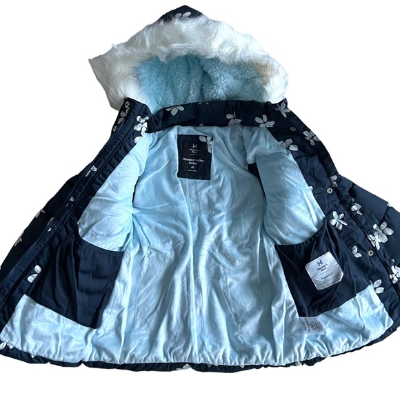 NWT Member's Mark Girls' Puffer Jacket- Navy Floral Size 4T - Picture 9 of 16